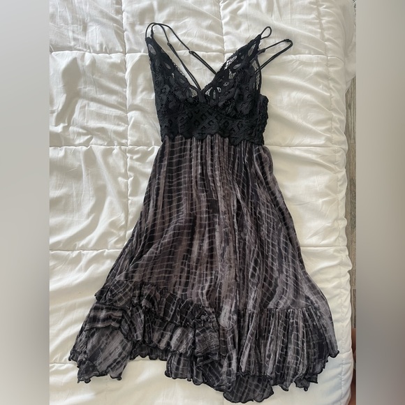 Adella Black Tie-Dye Slip Dress - Picture 2 of 3